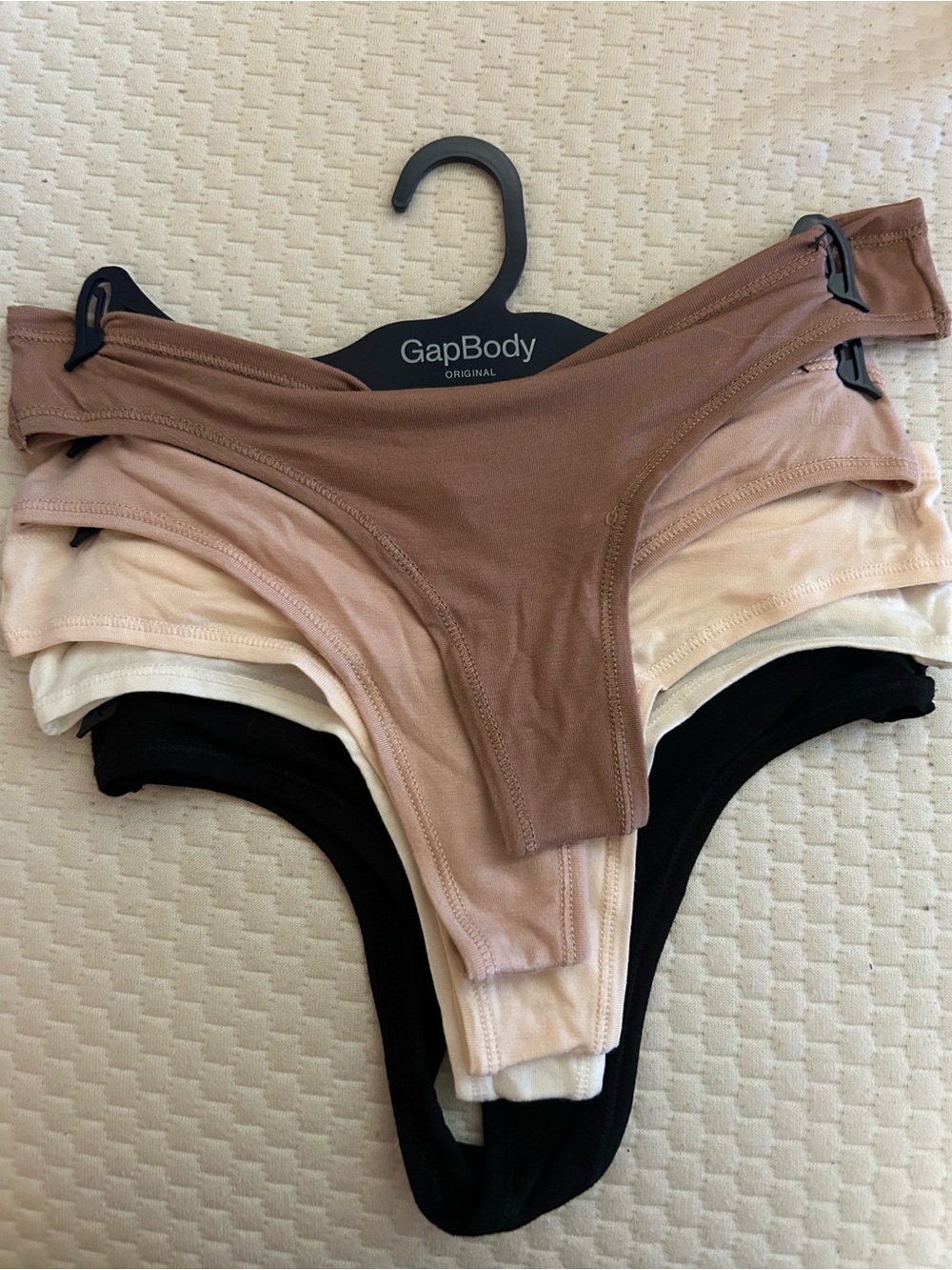 Women's 5-Pack Cotton-Blend Thong Panties - Neutral Mix